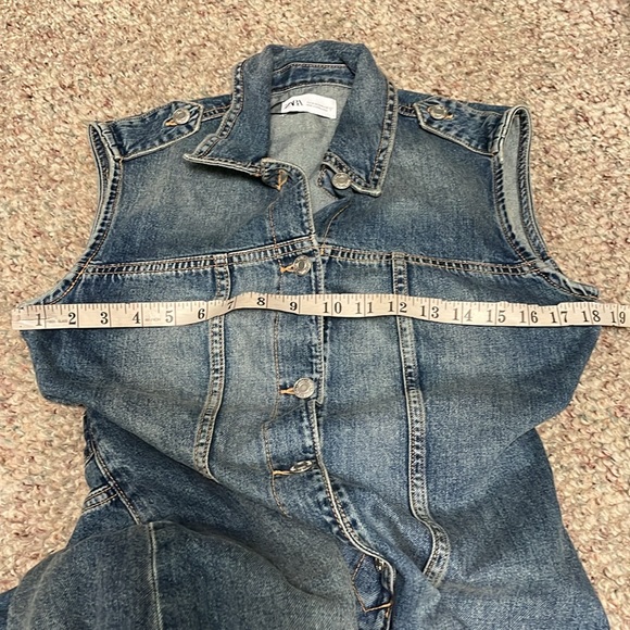 Zara denim cut out back sleeveless maxi dress with four at back - Picture 9 of 12